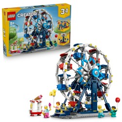 LEGO Creator 31389 3in1 Iconica Ruota Panoramica, Parco Giochi Trasformabile in Attrazione a Forma di UFO o in Giostra, da 8+