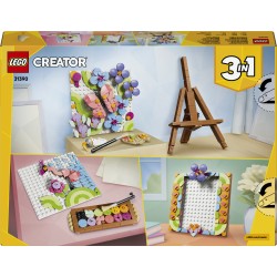 LEGO Creator 31390 3in1 Dipinto Floreale Decorativo, Gioco Trasformabile in Cornice o in Disegno di Fenicottero, Regalo da 8+