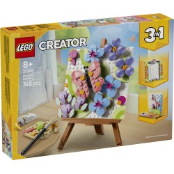 LEGO Creator 31390 3in1 Dipinto Floreale Decorativo, Gioco Trasformabile in Cornice o in Disegno di Fenicottero, Regalo da 8+