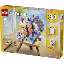 LEGO Creator 31390 3in1 Dipinto Floreale Decorativo, Gioco Trasformabile in Cornice o in Disegno di Fenicottero, Regalo da 8+