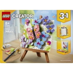 LEGO Creator 31390 3in1 Dipinto Floreale Decorativo, Gioco Trasformabile in Cornice o in Disegno di Fenicottero, Regalo da 8+