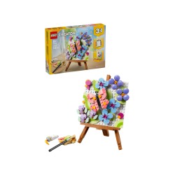 LEGO Creator 31390 3in1 Dipinto Floreale Decorativo, Gioco Trasformabile in Cornice o in Disegno di Fenicottero, Regalo da 8+