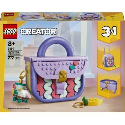 LEGO Creator 31391 3in1 Borsetta alla Moda Portaoggetti, Gioco Trasformabile in Trolley o Portaoggetti, Regalo Bambini 8+
