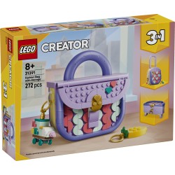 LEGO Creator 31391 3in1 Borsetta alla Moda Portaoggetti, Gioco Trasformabile in Trolley o Portaoggetti, Regalo Bambini 8+