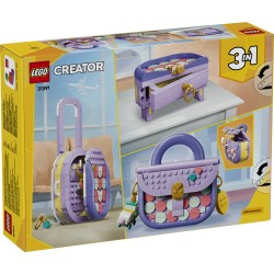 LEGO Creator 31391 3in1 Borsetta alla Moda Portaoggetti, Gioco Trasformabile in Trolley o Portaoggetti, Regalo Bambini 8+