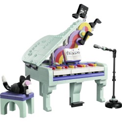 LEGO Creator 31392 3in1: Pianoforte Decorativo con Gatto, Giocattolo Retrò Trasformabile in Radio o Giradischi, Regalo da 9+