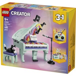 LEGO Creator 31392 3in1: Pianoforte Decorativo con Gatto, Giocattolo Retrò Trasformabile in Radio o Giradischi, Regalo da 9+