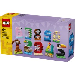 LEGO 40807 Numeri del Compleanno Giocattolo, Decorazione per Torta, Addobbi per Feste o Gioco per Contare, Regalo Bambini 6+