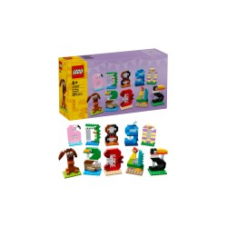 LEGO 40807 Numeri del Compleanno Giocattolo, Decorazione per Torta, Addobbi per Feste o Gioco per Contare, Regalo Bambini 6+