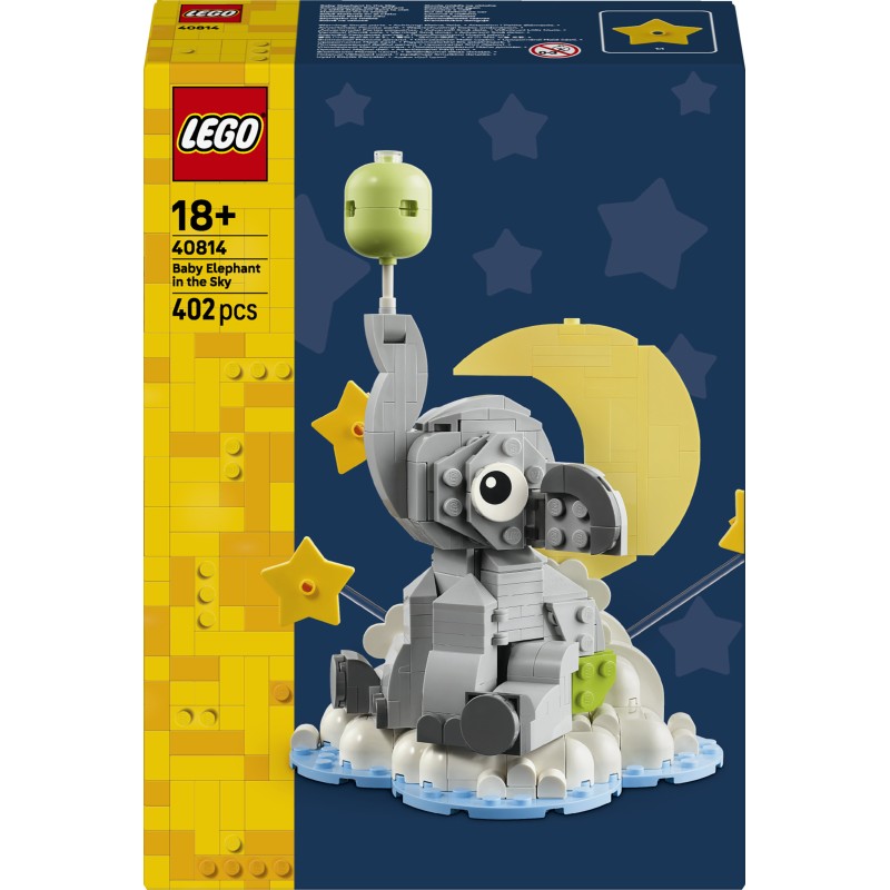 LEGO 40814 Baby Elefantino tra le Stelle, Kit di Modellismo per Adulti, Figura di Animale e Accessori, Regalo Neogenitori