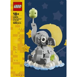 LEGO 40814 Baby Elefantino tra le Stelle, Kit di Modellismo per Adulti, Figura di Animale e Accessori, Regalo Neogenitori