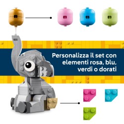 LEGO 40814 Baby Elefantino tra le Stelle, Kit di Modellismo per Adulti, Figura di Animale e Accessori, Regalo Neogenitori