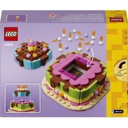 LEGO 40815 Torta della Festa di Compleanno, Giocattolo con 10 Candeline, Glassa, Fiori Colorati, Regalo per Bambini da 7 Anni