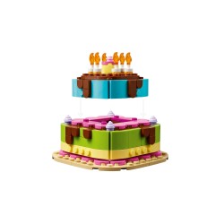 LEGO 40815 Torta della Festa di Compleanno, Giocattolo con 10 Candeline, Glassa, Fiori Colorati, Regalo per Bambini da 7 Anni