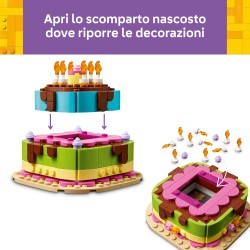 LEGO 40815 Torta della Festa di Compleanno, Giocattolo con 10 Candeline, Glassa, Fiori Colorati, Regalo per Bambini da 7 Anni
