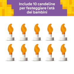 LEGO 40815 Torta della Festa di Compleanno, Giocattolo con 10 Candeline, Glassa, Fiori Colorati, Regalo per Bambini da 7 Anni
