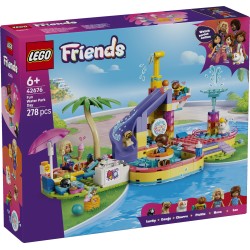 LEGO Friends 42676 Divertente Giornata al Parco Acquatico, Giocattolo con Scivolo, 2 Mini Bamboline e 4 Animali, Regalo da 6+