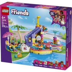 LEGO Friends 42676 Divertente Giornata al Parco Acquatico, Giocattolo con Scivolo, 2 Mini Bamboline e 4 Animali, Regalo da 6+