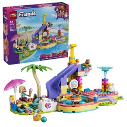 LEGO Friends 42676 Divertente Giornata al Parco Acquatico, Giocattolo con Scivolo, 2 Mini Bamboline e 4 Animali, Regalo da 6+