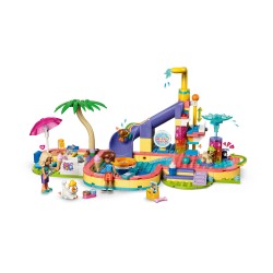 LEGO Friends 42676 Divertente Giornata al Parco Acquatico, Giocattolo con Scivolo, 2 Mini Bamboline e 4 Animali, Regalo da 6+