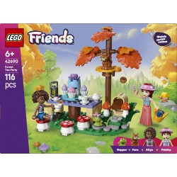 LEGO Friends 42690 Tea Party nella Foresta, Gioco di Ruolo con 2 Mini Bamboline, 3 Animali e Cibo Giocattolo, Regalo da 6+