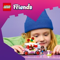 LEGO Friends 42694 Furgone delle Pizze, Giocattolo con 2 Mini Bamboline, Cane e Accessori, Regalo di Compleanno Bambini da 6+