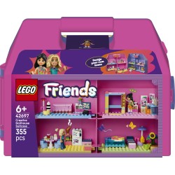 LEGO Friends 42697 Valigetta Creativa Casa delle Bambole, Giochi da Viaggio con Casa a 8 Stanze e 2 Mini Bamboline, Regalo 6+