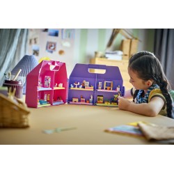 LEGO Friends 42697 Valigetta Creativa Casa delle Bambole, Giochi da Viaggio con Casa a 8 Stanze e 2 Mini Bamboline, Regalo 6+