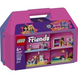 LEGO Friends 42697 Valigetta Creativa Casa delle Bambole, Giochi da Viaggio con Casa a 8 Stanze e 2 Mini Bamboline, Regalo 6+