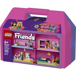 LEGO Friends 42697 Valigetta Creativa Casa delle Bambole, Giochi da Viaggio con Casa a 8 Stanze e 2 Mini Bamboline, Regalo 6+