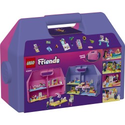 LEGO Friends 42697 Valigetta Creativa Casa delle Bambole, Giochi da Viaggio con Casa a 8 Stanze e 2 Mini Bamboline, Regalo 6+