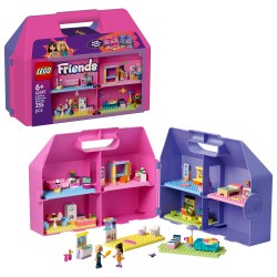 LEGO Friends 42697 Valigetta Creativa Casa delle Bambole, Giochi da Viaggio con Casa a 8 Stanze e 2 Mini Bamboline, Regalo 6+