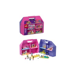 LEGO Friends 42697 Valigetta Creativa Casa delle Bambole, Giochi da Viaggio con Casa a 8 Stanze e 2 Mini Bamboline, Regalo 6+