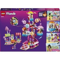 LEGO Friends 42700 Ruota Panoramica Dolci e Cupcake, Giocattolo con Giostra da Luna Park, 3 Mini Bamboline, Regalo Bambini 7+