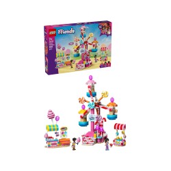 LEGO Friends 42700 Ruota Panoramica Dolci e Cupcake, Giocattolo con Giostra da Luna Park, 3 Mini Bamboline, Regalo Bambini 7+