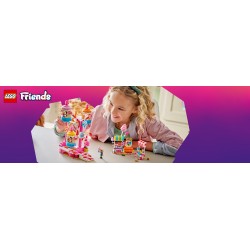 LEGO Friends 42700 Ruota Panoramica Dolci e Cupcake, Giocattolo con Giostra da Luna Park, 3 Mini Bamboline, Regalo Bambini 7+
