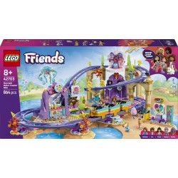 LEGO Friends 42703 Montagne Russe della Sirenetta, Giocattolo Interattivo con 3 Carrozze, Negozio e 5 Mini Bamboline, da 8+