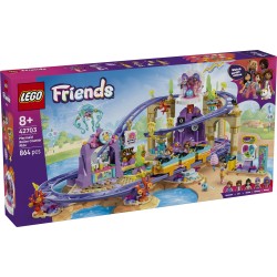 LEGO Friends 42703 Montagne Russe della Sirenetta, Giocattolo Interattivo con 3 Carrozze, Negozio e 5 Mini Bamboline, da 8+