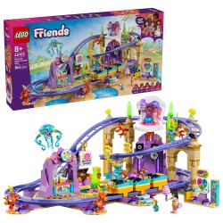 LEGO Friends 42703 Montagne Russe della Sirenetta, Giocattolo Interattivo con 3 Carrozze, Negozio e 5 Mini Bamboline, da 8+