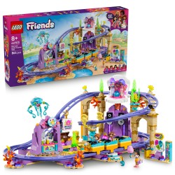 LEGO Friends 42703 Montagne Russe della Sirenetta, Giocattolo Interattivo con 3 Carrozze, Negozio e 5 Mini Bamboline, da 8+