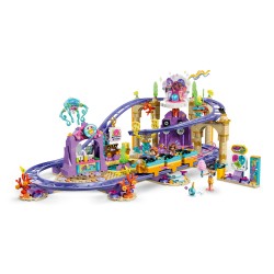LEGO Friends 42703 Montagne Russe della Sirenetta, Giocattolo Interattivo con 3 Carrozze, Negozio e 5 Mini Bamboline, da 8+