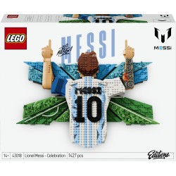LEGO Editions 43018 Lionel Messi – Celebrazione, Wall Art 3D Fai da Te, Decorazione da Parete, Regalo a Tema Calcio da 14+