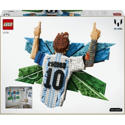 LEGO Editions 43018 Lionel Messi – Celebrazione, Wall Art 3D Fai da Te, Decorazione da Parete, Regalo a Tema Calcio da 14+