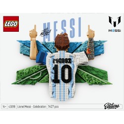 LEGO Editions 43018 Lionel Messi – Celebrazione, Wall Art 3D Fai da Te, Decorazione da Parete, Regalo a Tema Calcio da 14+