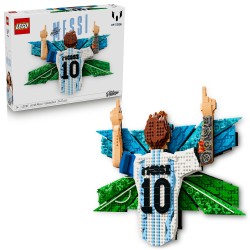 LEGO Editions 43018 Lionel Messi – Celebrazione, Wall Art 3D Fai da Te, Decorazione da Parete, Regalo a Tema Calcio da 14+