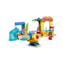 LEGO | Disney 43280 Divertimento in Spiaggia con Lilo e Stitch, Giochi Didattici, 2 Negozi, Giostra e 2 Minifigure, Regalo 4+