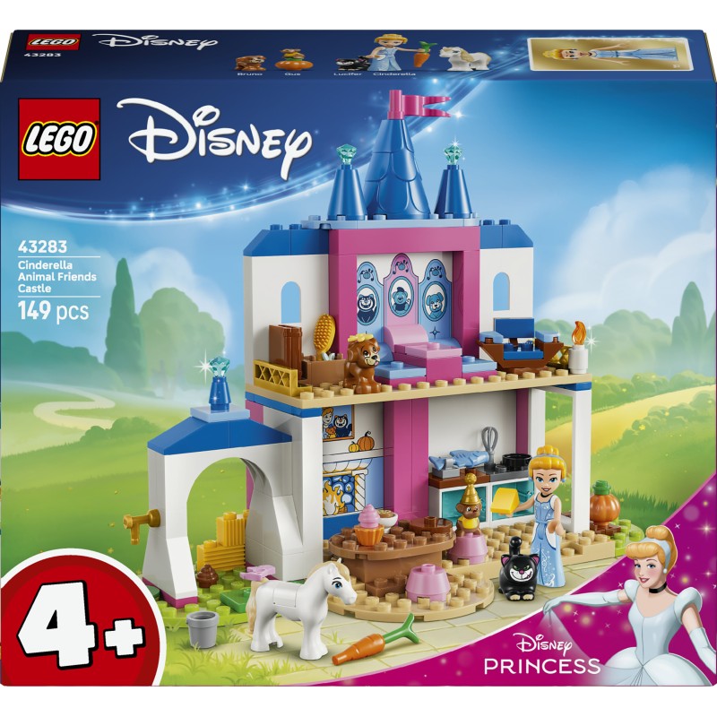 LEGO | Disney Princess 43283 Castello degli Amici Animali di Cenerentola, Gioco Didattico con Mini Bambolina, 4 Animali, 4+