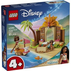 LEGO | Disney Vaiana 43282 Casa del Villaggio e Barca Giocattolo, Gioco Didattico con 2 Mini Bamboline e Pua, Regalo da 4+