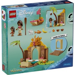 LEGO | Disney Vaiana 43282 Casa del Villaggio e Barca Giocattolo, Gioco Didattico con 2 Mini Bamboline e Pua, Regalo da 4+