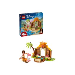 LEGO | Disney Vaiana 43282 Casa del Villaggio e Barca Giocattolo, Gioco Didattico con 2 Mini Bamboline e Pua, Regalo da 4+